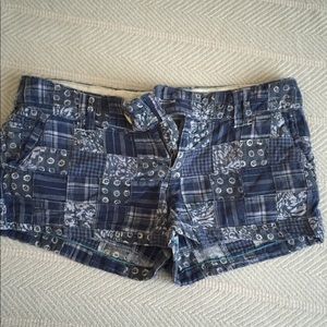 Patchwork shorty shorts
